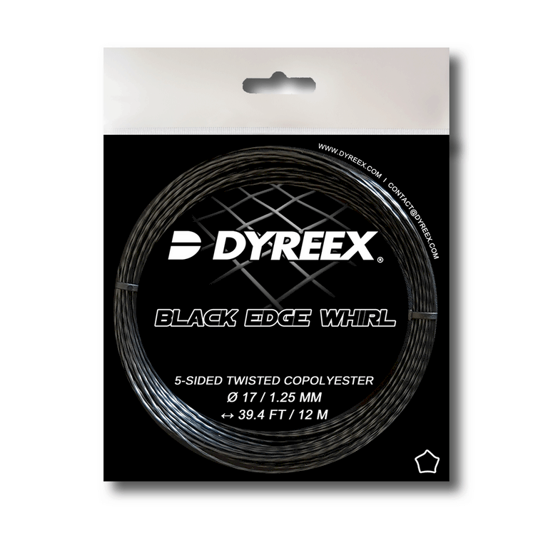 Tennis string Dyreex Black Edge Whirl 12 m. set and 200 m. reel