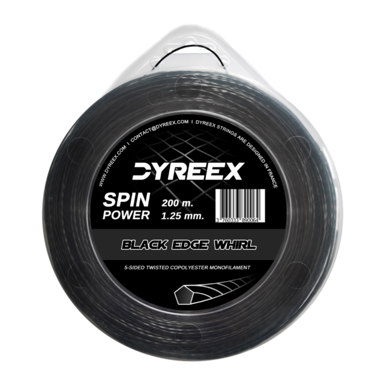 Tennis string Dyreex Black Edge Whirl 12 m. set and 200 m. reel