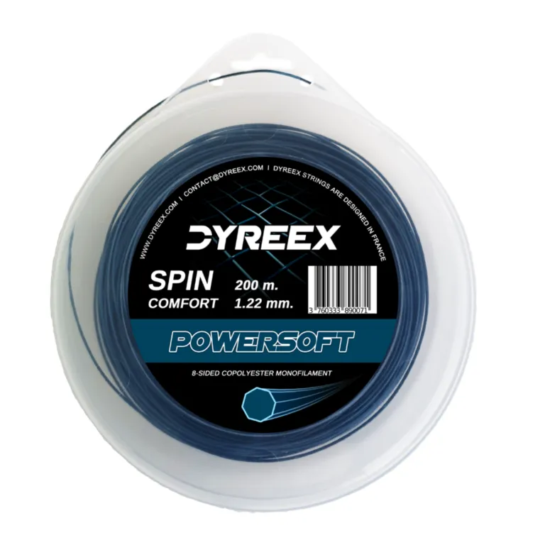 Dyreex tennis string Powersoft 200 m. set - 1.22 mm. String that provided a very high level of comfort for a monofilament and this was achieved thanks to the very high elasticity of the string.