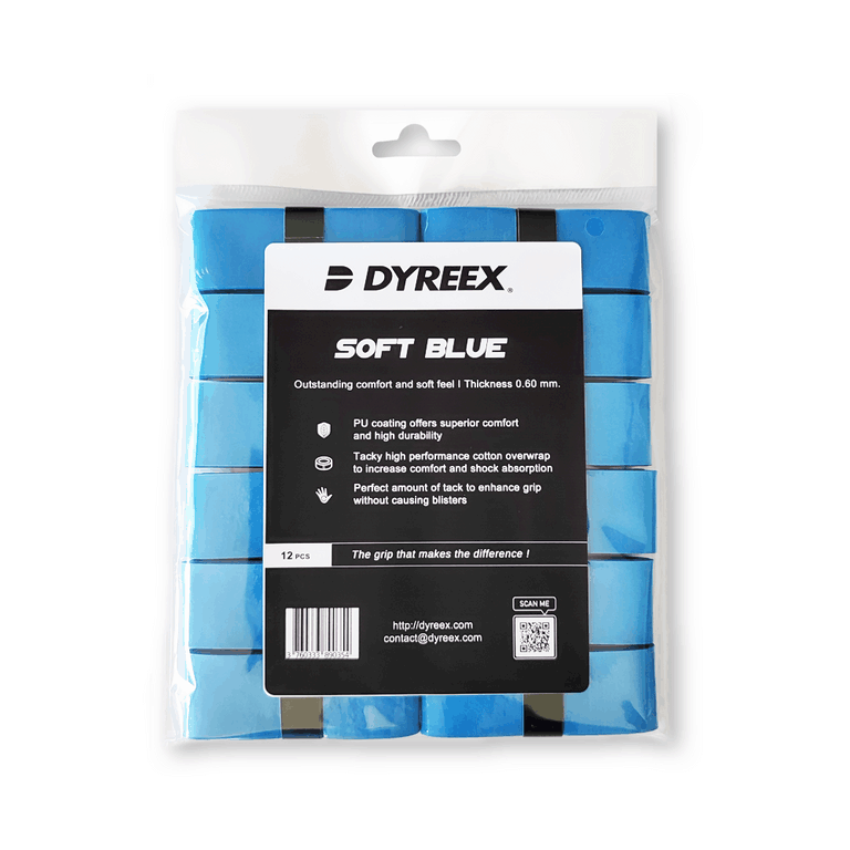Dyreex tennis overgrip Soft blue - soft and tacky grip 12 pcs. blue
