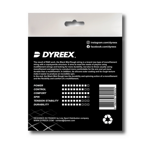 Black Mist Rough  12 m set Dyreex tennis strings