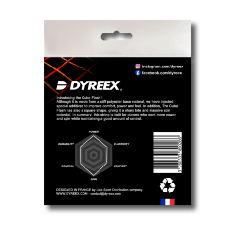 Dyreex tennis string Cube Flash 200 m. /1.20 mm. String that provides control and spin 12m.