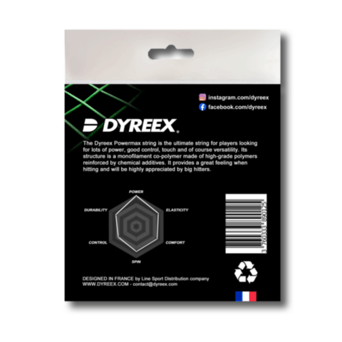 Dyreex tennis string Powermax 200 m. /1.25 mm. String that provides power and high performance 12m set