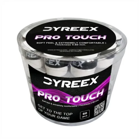 Dyreex tennis overgrip Pro Touch - ultra absorbent and comfort 60 pcs. white
