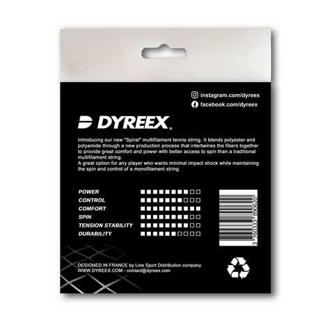 Dyreex tenns string Spiral 12 m.  1.35 mm back.