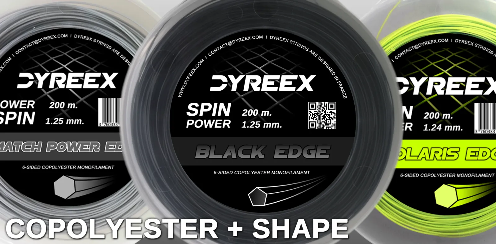 Dyreex Copolyester tennis string whit shape for massive effect